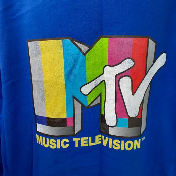 MTV - Music Television Screen Logo - New Royal Blue Sweatshirt - Picture 2 of 8
